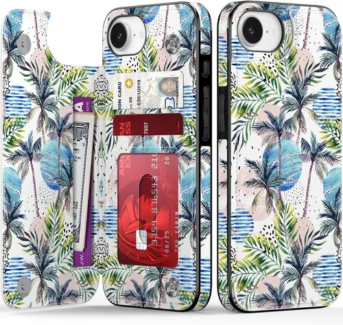 Vista 392 de LETO para iPhone 15 Pro Funda tipo cartera - Tapa tipo folio con patada - Diseños de moda - Tarjetero - Funda protectora para mujeres y niñas - 6.1