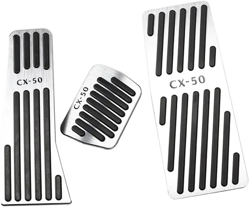 Vista 9 de BOYUER Juego de 3 almohadillas antideslizantes para pedal de acelerador de gas de freno de aluminio sin perforaciones para Mazda CX-5 2013-2025 Negro