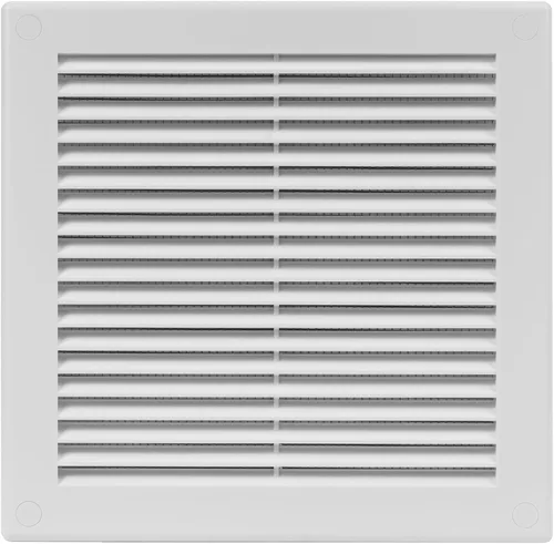Vista 20 de Paquete de 2 cubiertas cuadradas de ventilación de aire de 4" x 4" (tamaño exterior) - Deflector de ventilación de plástico negro - Malla