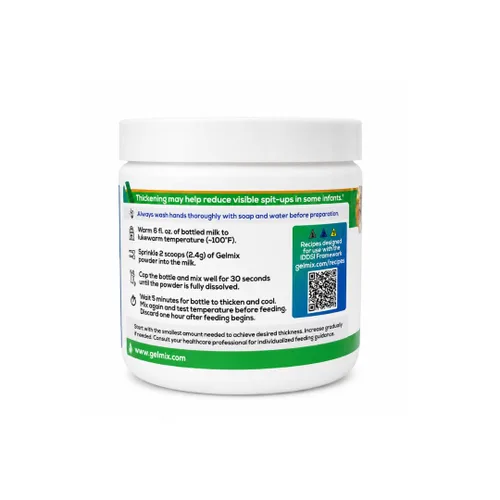 Vista 3 de Gelmix Espesante infantil para leche materna y fórmula, tarro de 4.4 onzas