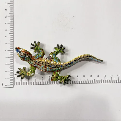 Vista 6 de España 3D Mosaico Lagarto Nevera Imán Recuerdo, Resina Hecho A Mano Mosaico Lagarto Refrigerador Imán Hogar y Cocina Decoración Colección