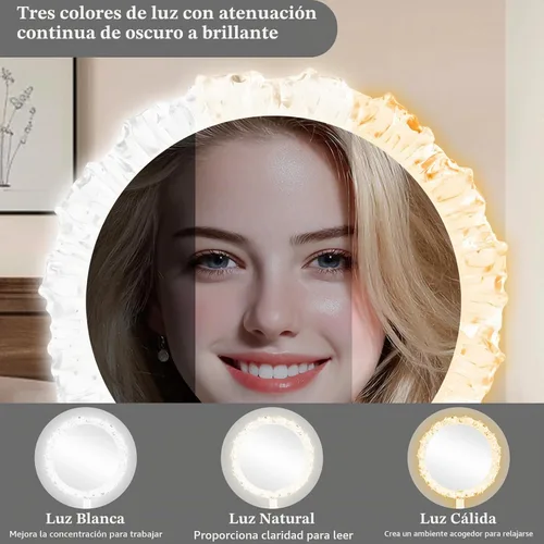 Vista 6 de 10 inch Lighted LED Makeup Mirror with 3 Color Lighting Modes