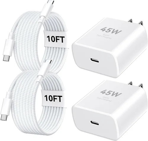 Vista 12 de Cargador para teléfono 17 16 Pro Max de carga rápida, bloque de carga USB C súper rápido de 45 W con cable de carga de 6.6 pies para 17 16 Pro