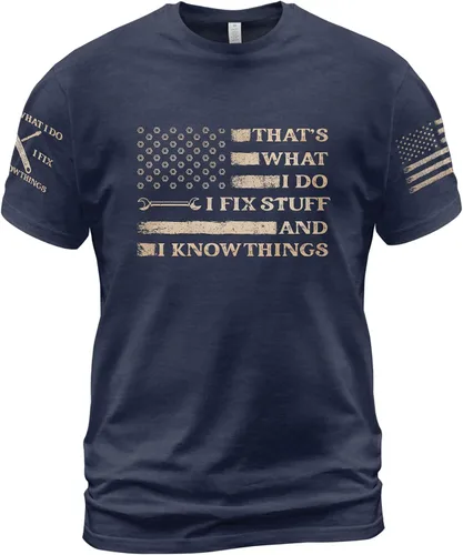 Vista 9 de Camiseta I Fix Stuff para hombre, camiseta Know Things 11 Negro