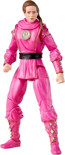 Vista 2 de Hasbro Power Rangers x Cobra Kai Ligtning Collection - Figura de guardabosques Samantha LaRusso rosa de Mantis (5.9 in)