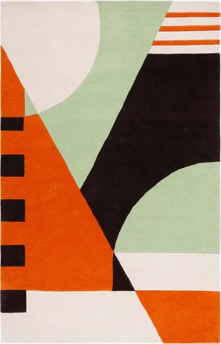 Vista 7 de SAFAVIEH Rodeo Drive Collection - Alfombra de pasillo, 2 pies 3 pulgadas x 8 pies, negro y verde, hecho a mano, lana abstracta moderna de mediados