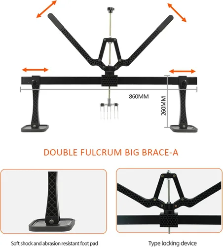 Vista 8 de Kit de palanca de extracción de abolladuras de 850 mm para coche, 6 ganchos de garra con anillos de aluminio para carrocería (Negro)