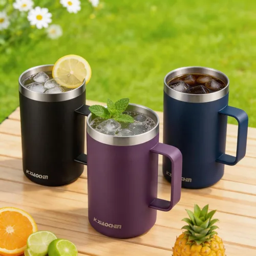 Vista 4 de KXIAOCHEN - Taza de café aislada de 20 onzas con tapa, taza de café de acero inoxidable, vaso de café de doble pared con aislamiento al vacío