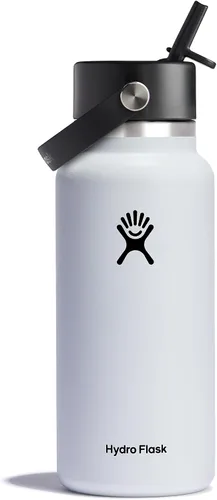 Vista 34 de Hydro Flask Botella de agua – Acero inoxidable aislado – Tapa flexible con popote de boca ancha, antiderrames, a prueba de fugas y recargable