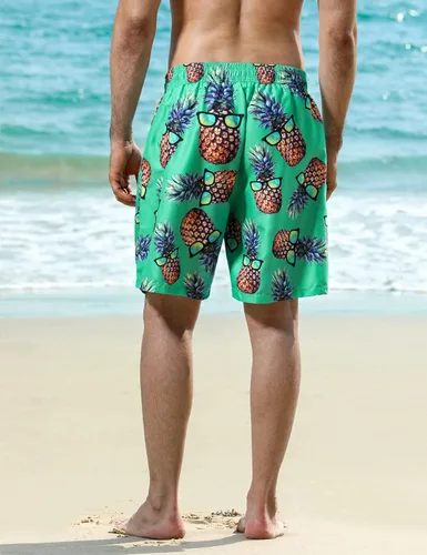 Vista 3 de TUONROAD - Traje de baño para hombre con forro de malla, secado rápido, diseños divertidos