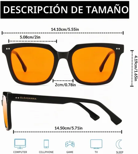 Vista 3 de 99.9% Blue Light Blocking Glasses, AR Coating, Computer Screens Gaming for Men Women, Stop Eyestrain, Better Sleep