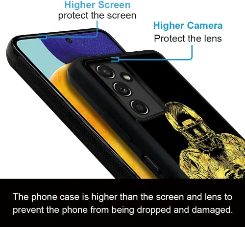 Vista 3 de Funda compatible con Samsung Galaxy A13, funda protectora de fútbol americano para hombres y mujeres, goma de silicona suave antideslizante y a