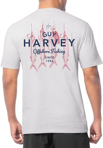 Vista 25 de Guy Harvey Camiseta de manga corta con bolsillo gráfico de algodón OG para hombre Leche de Almendra/Rig Masters
