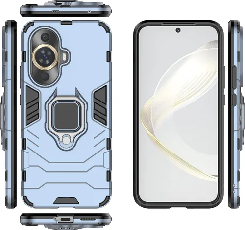 Vista 17 de Funda para Xiaomi Redmi Note 12S 4G Caso,Soporte de montaje magnético para coche Funda Shell para Xiaomi Redmi Note 12S 4G Caso Azul