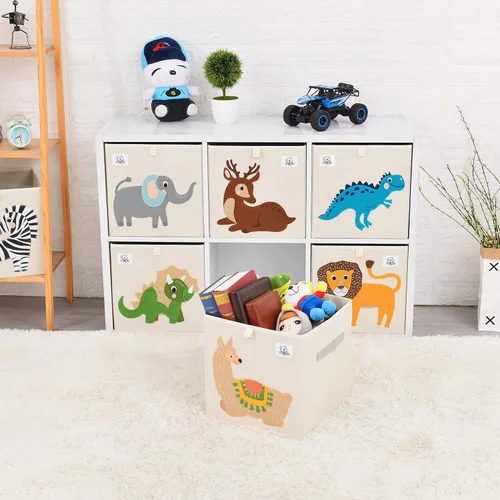Vista 7 de Contenedores plegables de almacenamiento de animales de tela, caja/cofre/organizador para niños pequeños/niños, guardería, sala de juegos, 13 Alpaca