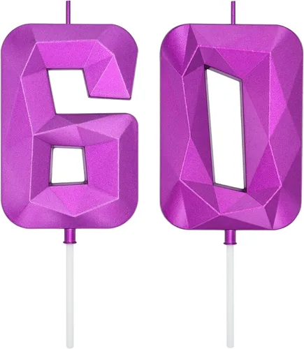 Vista 65 de DERVENTA Vela Grande de Cumpleaños Número 3D Verde Luminoso de 3.7 Pulgadas Celebración de Fiesta Aniversario Decoración Adorno para Pastel 1 Pieza
