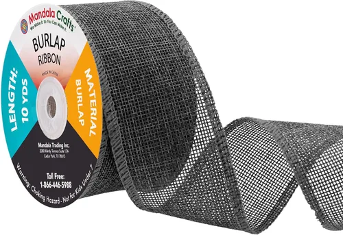 Vista 91 de Mandala Crafts Cinta de arpillera negra de 1.5 pulgadas de ancho para manualidades, rollo de 20 yardas de cinta rústica de arpillera para coronas