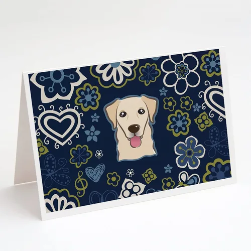 Vista 61 de Caroline's Treasures BB5095GCA7P - Tarjetas de felicitación y sobres con diseño de flores azules y sabuesos afganos, paquete de 8 tarjetas en blanco