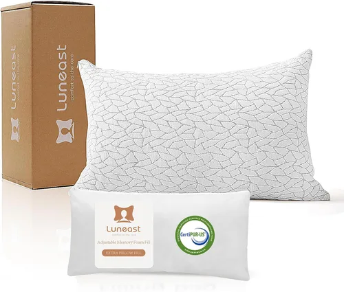 Vista 11 de Almohadas de espuma viscoelástica para dormir, almohada de cama ajustable y transpirable para dormir de lado, espalda y estómago, funda de almohada