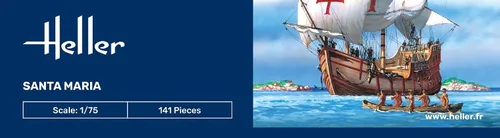 Vista 4 de Heller Christopher Columbus' Santa Maria Boat Model Kit de construcción