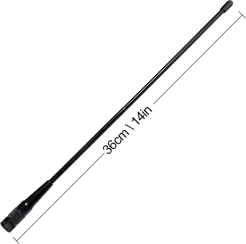 Vista 2 de Antena 771N, GMRS 462-467Mhz 14.5 pulgadas, conector macho SMA para TYT MD-UV380 MD-380 TH-UV3R TH-UV8000E YAESU VX-6R Kenwood 2-Way Radio HT escáner