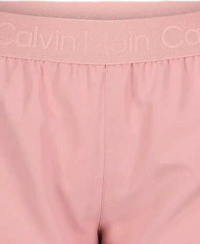 Vista 2 de Calvin Klein Pantalones cortos de correr para niña, malla de secado rápido, cintura elástica y estilo sin cierre