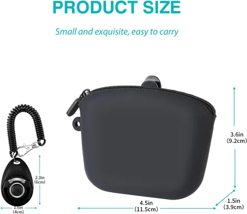 Vista 6 de Bolsa de entrenamiento para perros con clip, bolsa portátil impermeable para cachorros y clicker de entrenamiento, S