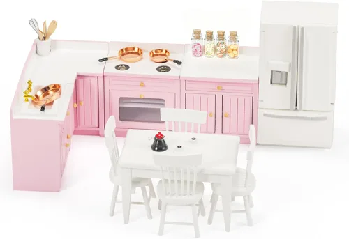 Vista 8 de Juego de muebles de casa de muñecas de madera para cocina de casa