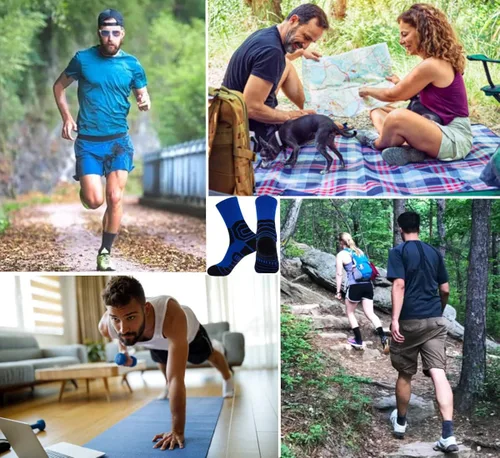 Vista 3 de WIFFGO Calcetines acolchados atléticos para hombre para correr compresión entrenamiento talla 6-14 calcetines deportivos para exteriores