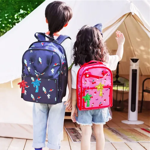 Vista 5 de CiciBear Juego de 60 llaveros de lentejuelas de árbol de doble cubierta con 20 llaveros, 20 etiquetas de agradecimiento y 20 bolsas para fiesta
