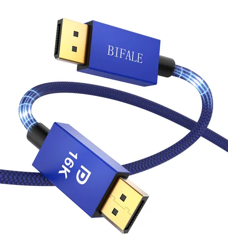Vista 9 de BIFALE Cable DisplayPort 1.4 8K certificado VESA de 25 pies, cable DP 1.4 de nailon trenzado (8K @60Hz, 4K @144Hz y 1080P @240Hz), HBR3, 32.4Gbps