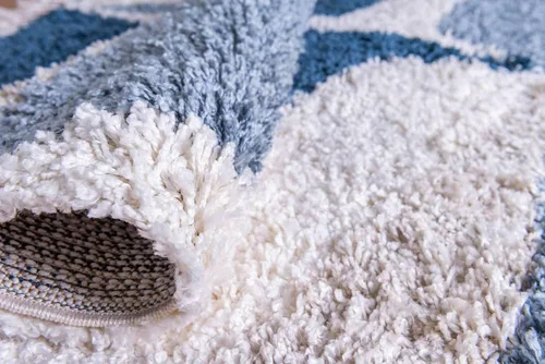 Vista 5 de Unique Loom Hygge Shag Collection - Alfombra moderna de inspiración marroquí, diseño geométrico, felpa y acogedora