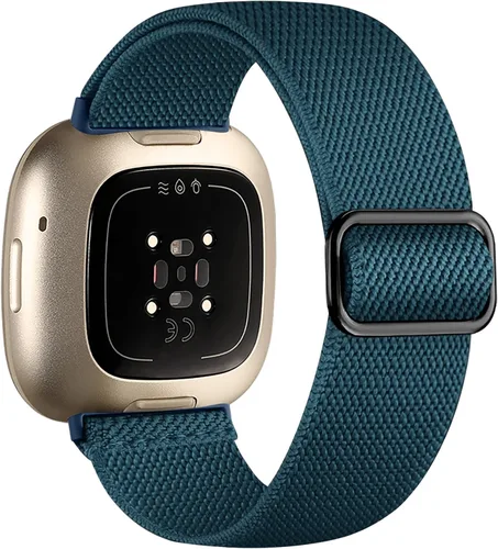 Vista 14 de Maledan Banda de Repuesto para Correas Fitbit Sense Hombres Mujeres, Correa de Reloj Elástica de Nylon Transpirable Suave para Versa 3/Versa 4