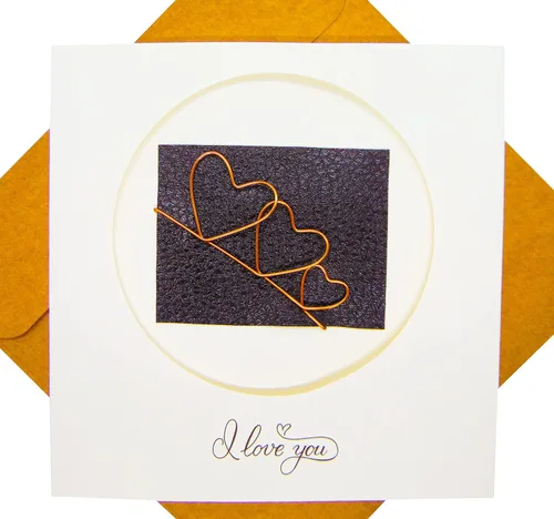 Vista 10 de GREENHANDSHAKE Art 4 corazones, tarjeta de felicitación de arte quilling para cumpleaños, día de San Valentín, día de la madre, aniversario