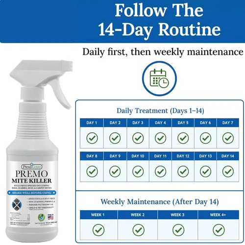 Vista 4 de Premo Guard Spray natural de ácaros, mata el polvo, pájaros, ácaros