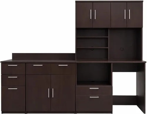 Vista 9 de BREAKtime Gabinete de estación de café con mini nevera y espacio para microondas, cocina comercial para sala de descanso, totalmente montado, 48