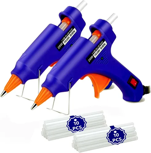 Vista 7 de Kit de pistola de pegamento caliente Mini: kit de mini pistolas de pegamento caliente con 20 varillas, pistola de pegamento derretida, manualidades
