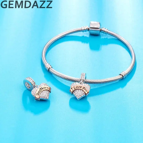 Vista 3 de GEMDAZZ Abalorio de plata de ley 925 para madre, padre, hija, hijo, hermana, nana, esposa, marido, abuela, amiga, madrina, hija, ahijada, cuentas