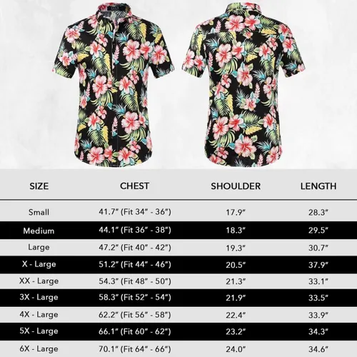 Vista 6 de Camisa hawaiana para hombre, camisas de playa para hombre, camisas tropicales de manga corta, floral, casual, con botones