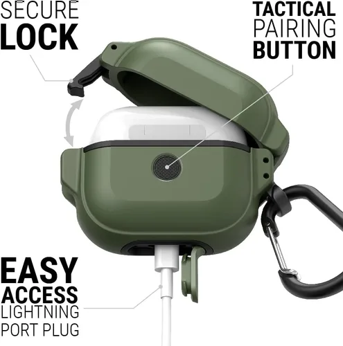 Vista 4 de Catalyst Funda de protección total para AirPods de 3ª generación, funda impermeable de 330 pies para AirPods 3, funda a prueba de golpes
