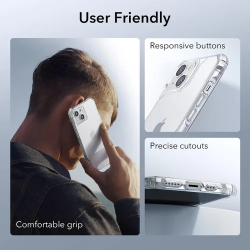 Vista 7 de ESR Funda para iPhone 14/iPhone 13, protección de grado militar con esquinas que absorben los golpes, parte trasera acrílica resistente a