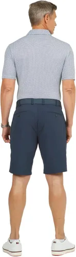 Vista 4 de IBKUL Polo de manga corta para hombre con protección solar UPF 50+ Icefil Cooling Circle Grid Print 94150 (ajuste moderno)