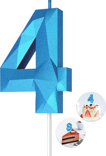Vista 25 de Velas de cumpleaños con números (0 velas negras), forma de diamante 3D, decoración de pastel de feliz cumpleaños para niños y hombres, cumpleaños