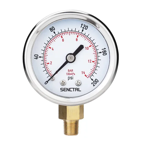 Vista 18 de SENCTRL - Medidor de presión de vacío de 30inHg, esfera de 2", NPT de 1/8, montaje inferior, estuche de acero inoxidable, resistente al agua