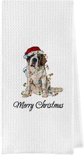Vista 12 de Regalos de Navidad Golden Retriever - Toallas de cocina decorativas con tejido de gofre Golden Retriever, toallas de cocina navideñas para perro
