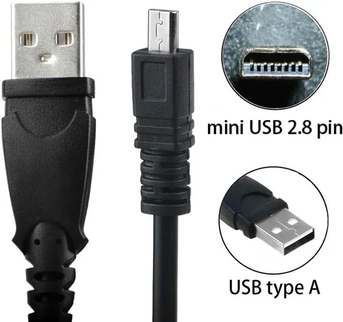 Vista 2 de Cable USB para cámara digital Nikon Coolpix B500 y cable de computadora USB para cámara digital Nikon Coolpix B500, chapado en oro, con ferrita, 6