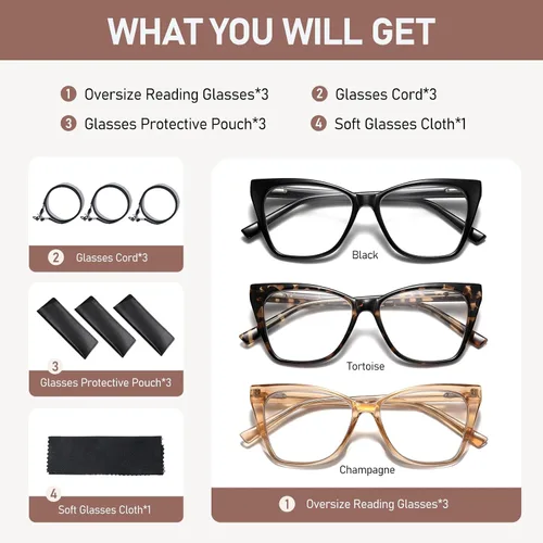 Vista 7 de Gafas de lectura de gran tamaño para mujer, estilo ojo de gato, luz azul, lector de computadora, diseñador, moda, bisagra, gafas PT2005