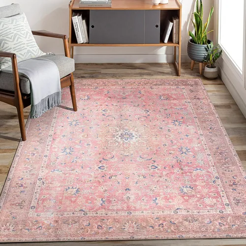 Vista 168 de GLN Rugs Traditional Collection - Alfombra de felpilla lavable a máquina, tradicional lavable, antideslizante, alfombra de felpilla de pelo corto