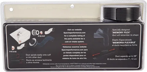 Vista 2 de Spectre Performance, 8741, Manguera para conducto de aire de 3 pulgadas, negro