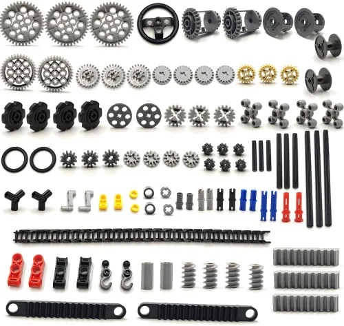 Vista 7 de dspitwod Piezas Técnicas Vigas Ejes Conectores Ladrillos Juegos - 420 Piezas, Vigas de Brazos de Elevación Marco para Juguetes de Bloques
